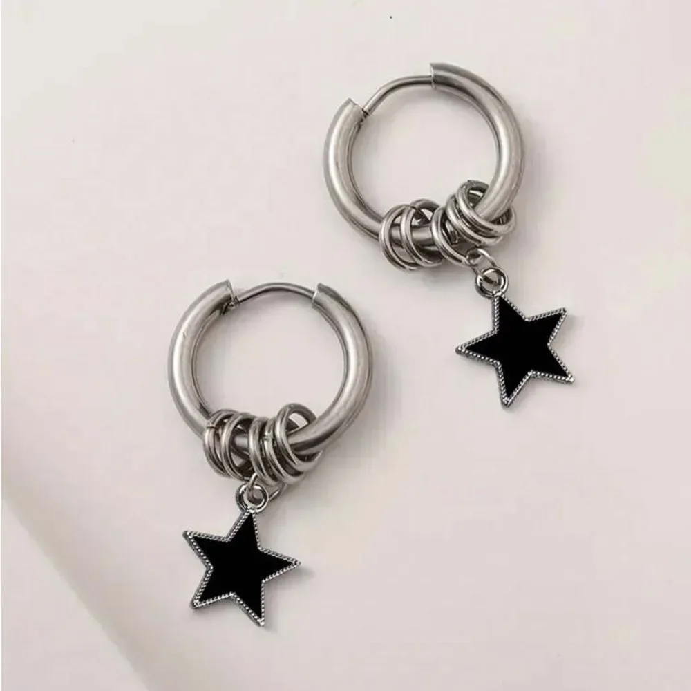 Star hoop earrings #2121